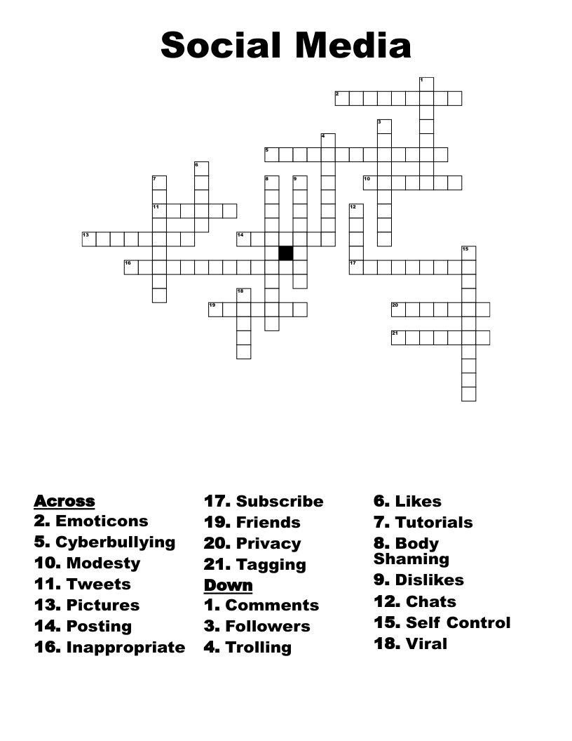 Social Media Crossword