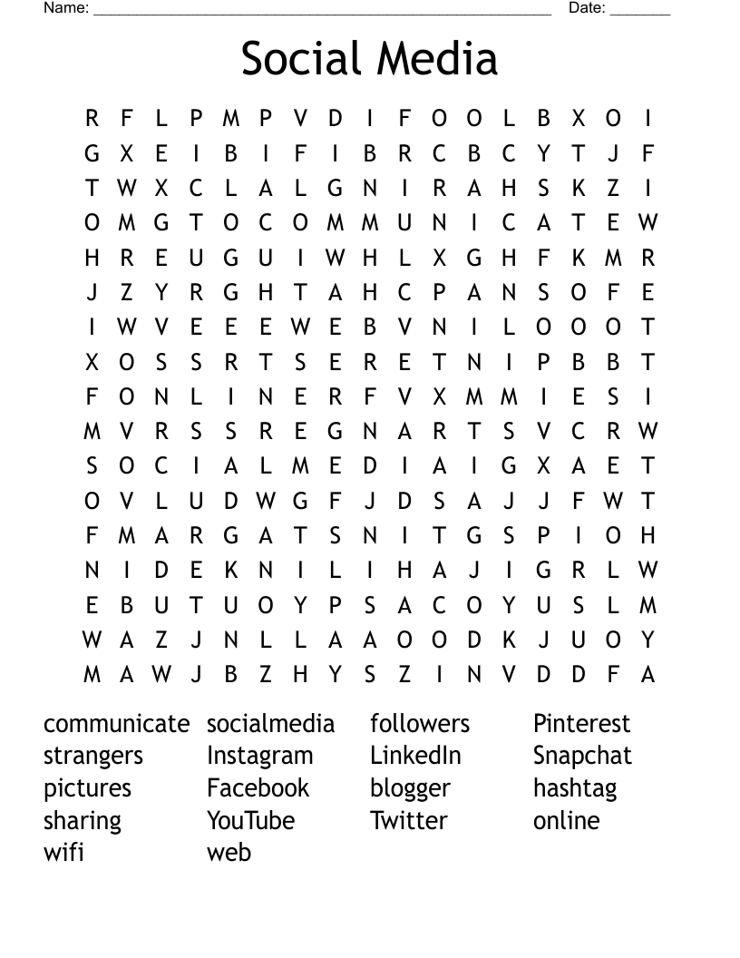 Social Media Word Search