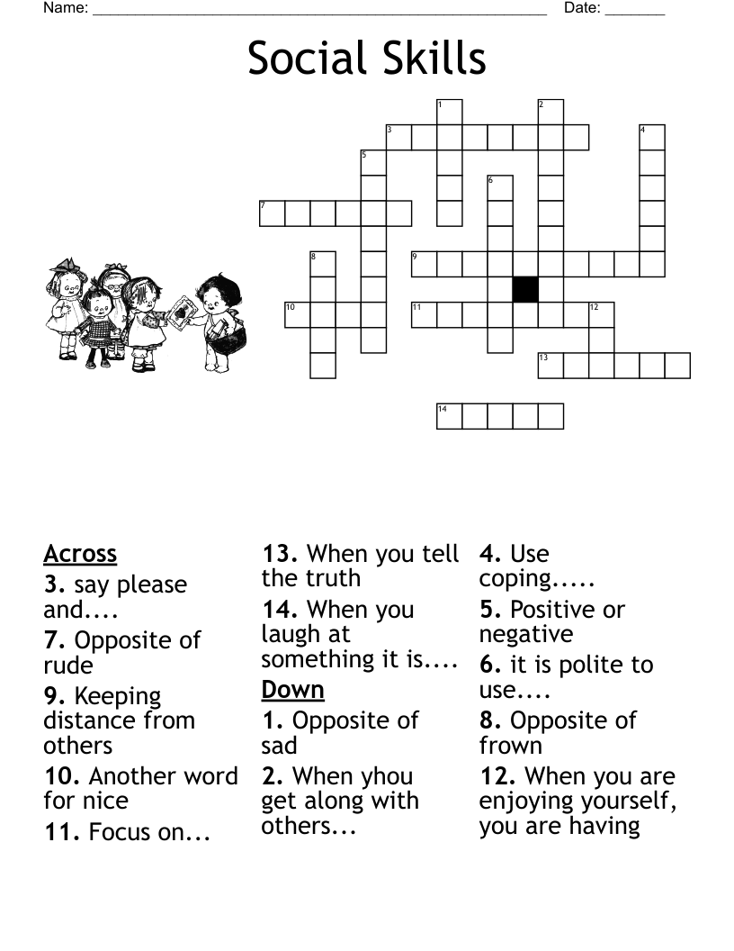 Social Skills Crossword