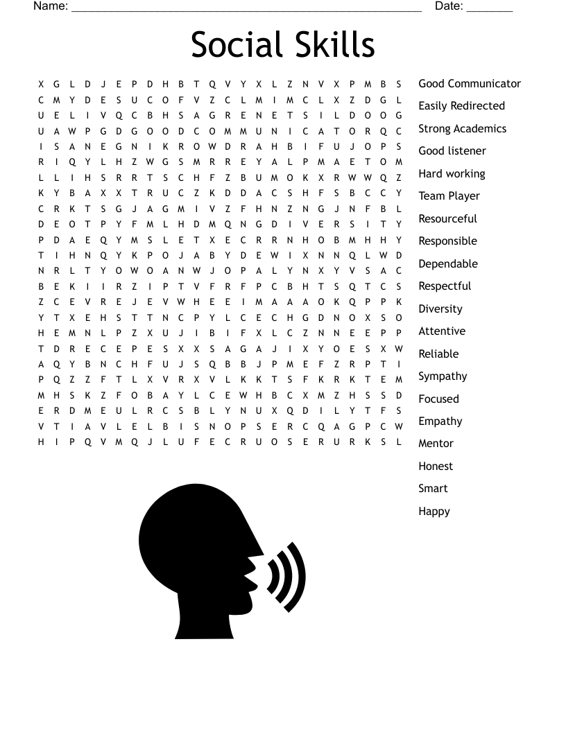 Social Skills Word Search