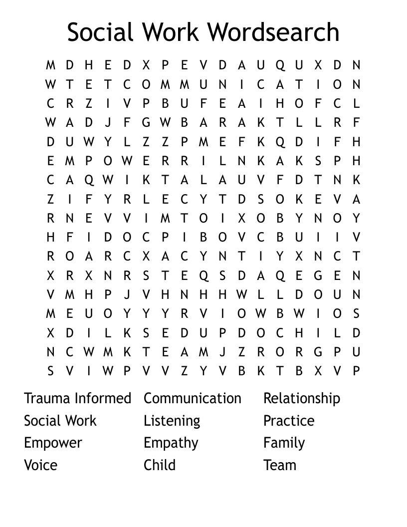 Social Work Wordsearch