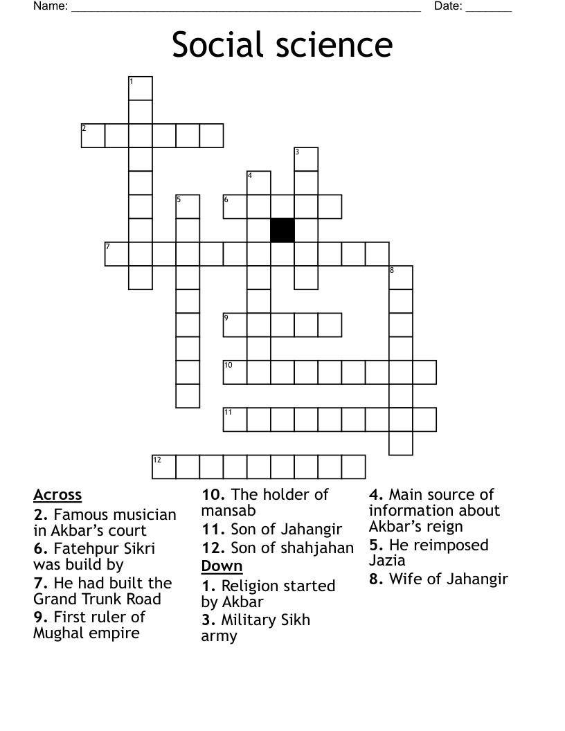 Social science Crossword