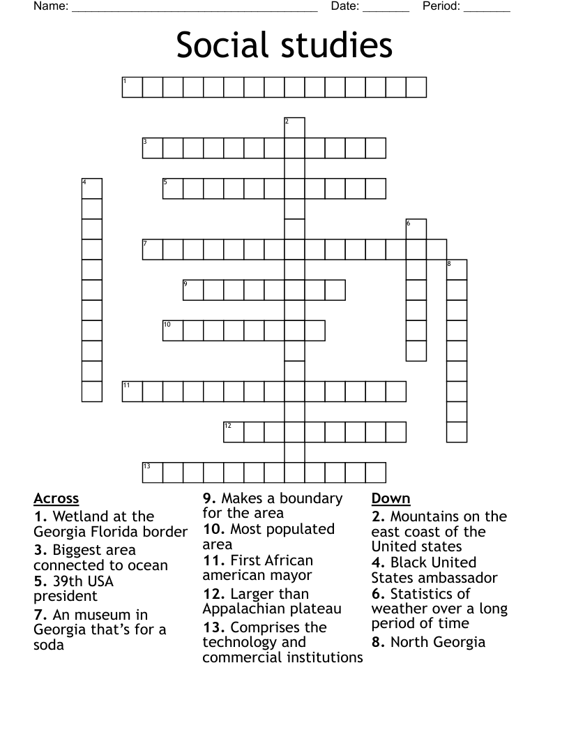 Social studies Crossword