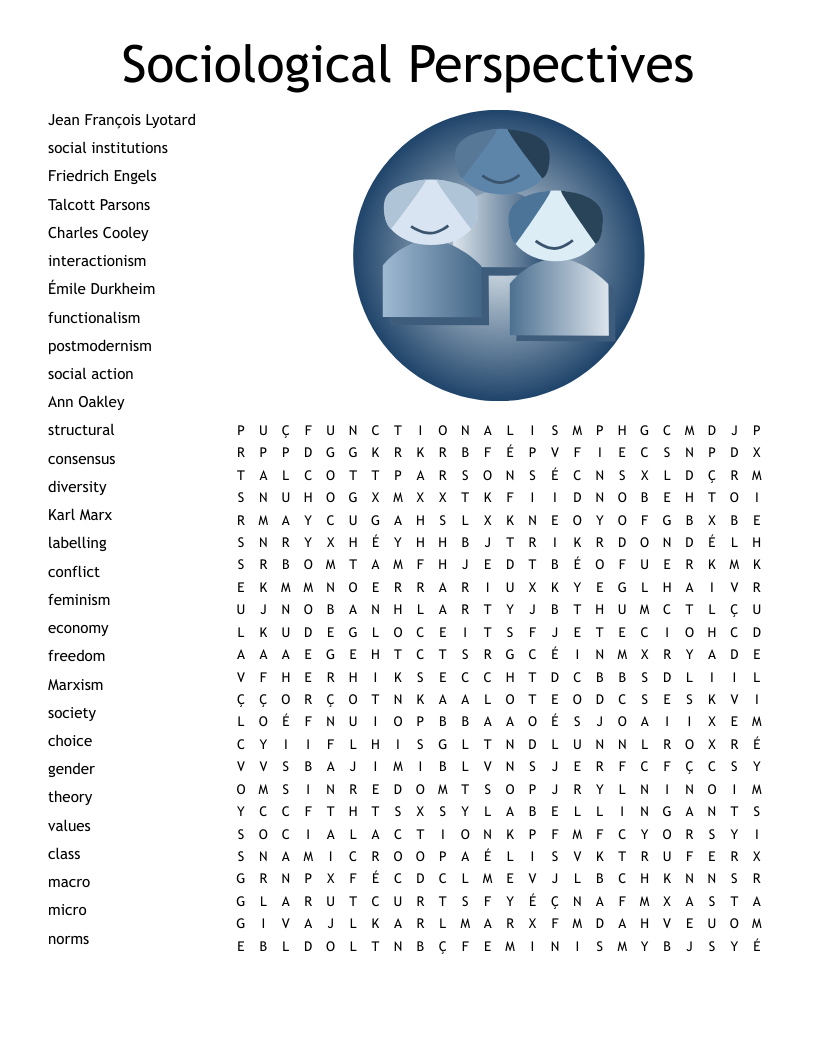 Sociological Perspectives Word Search