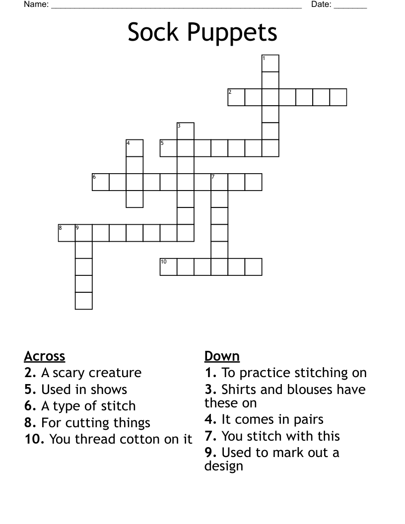 Sock Puppets  Crossword