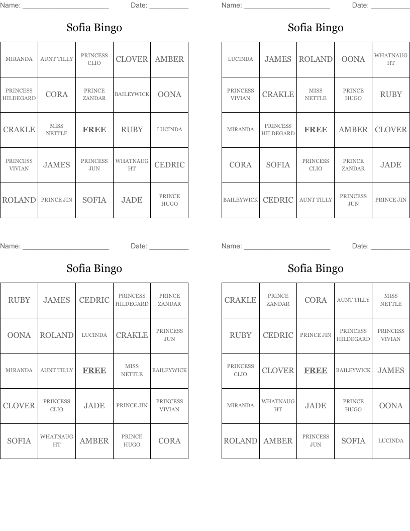 Sofia Bingo