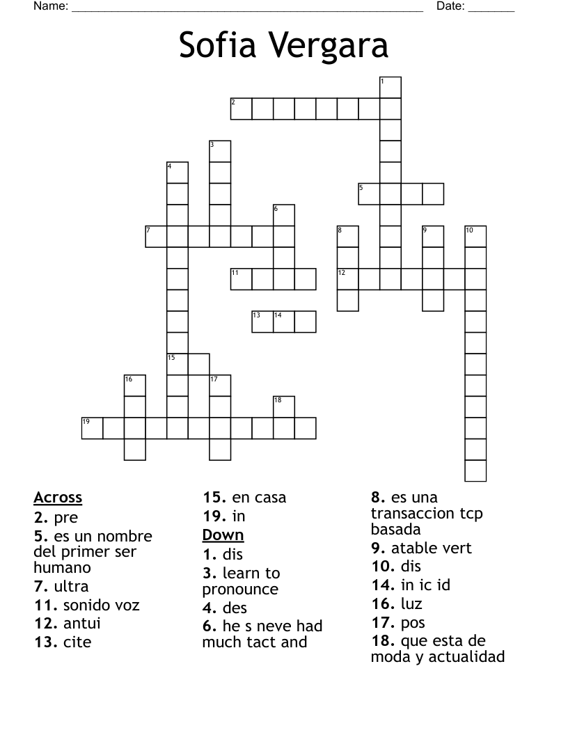 Sofia  Vergara Crossword