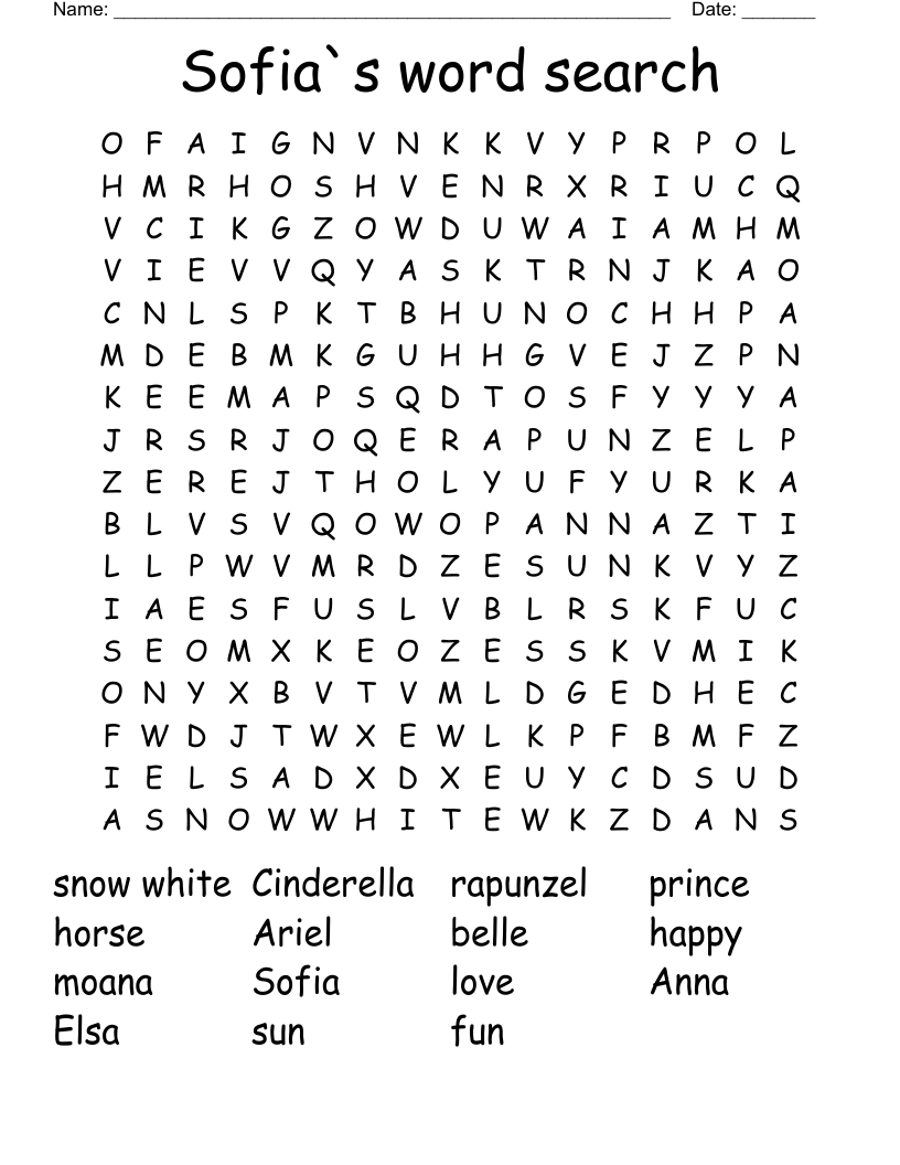 Sofia`s word search 