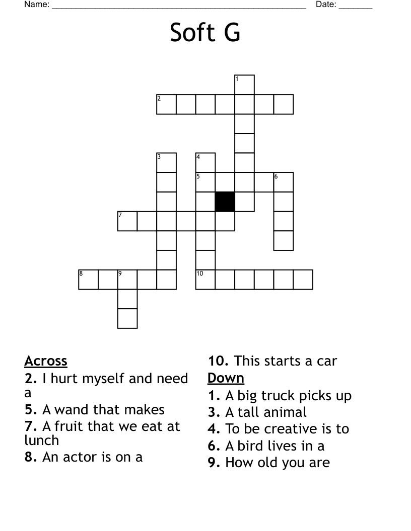 Soft G Crossword