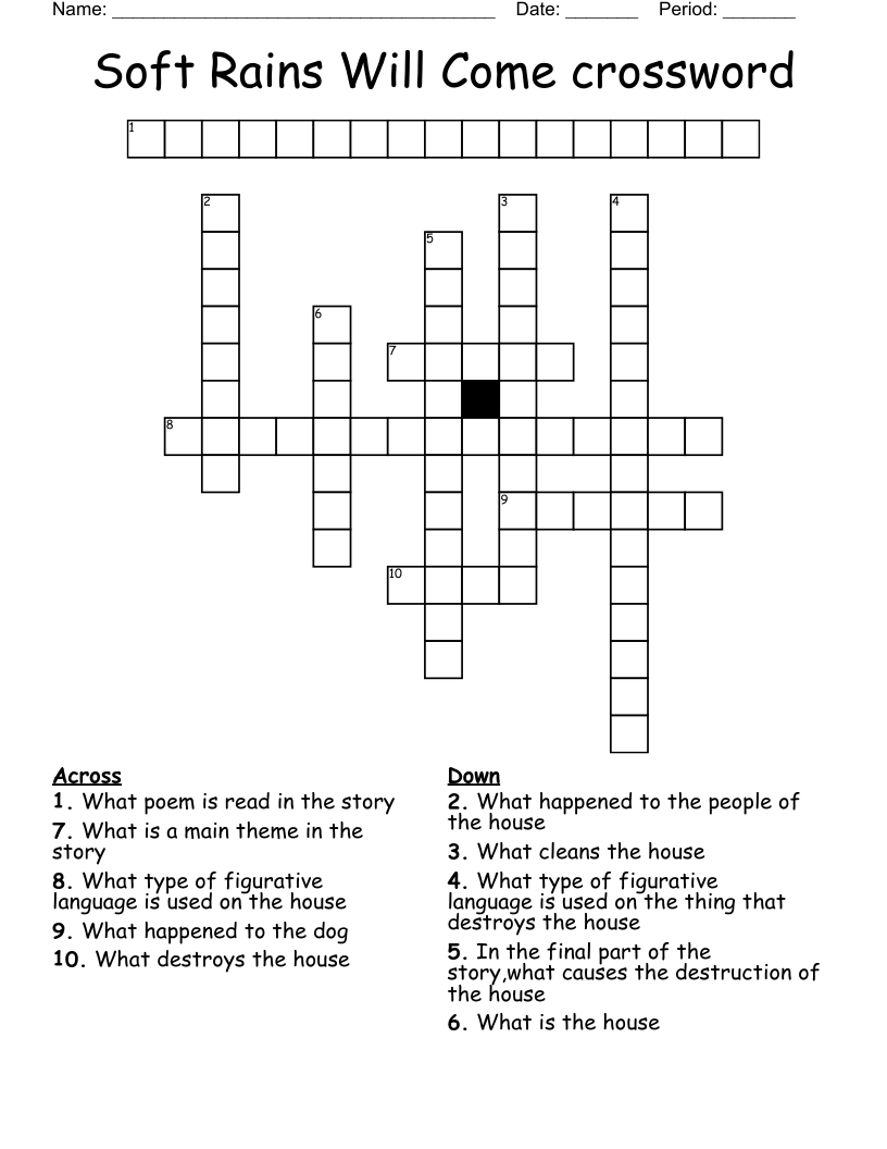 Soft Rains Will Come crossword