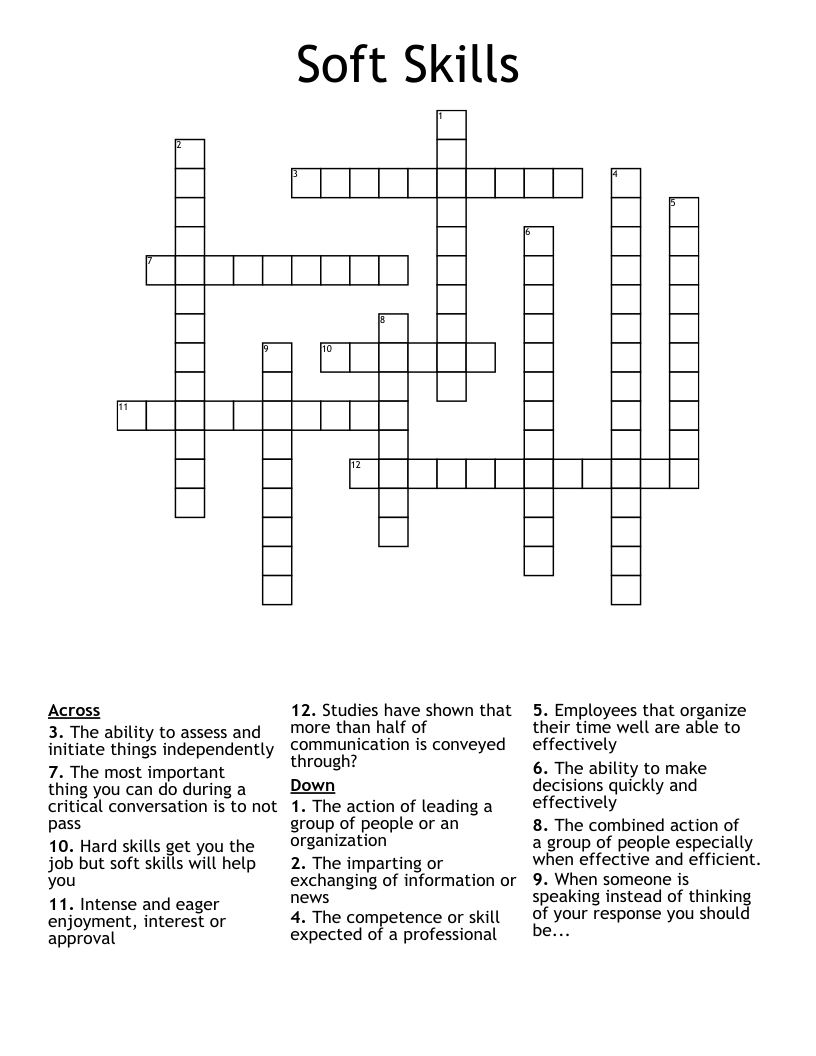 Soft Skills Crossword