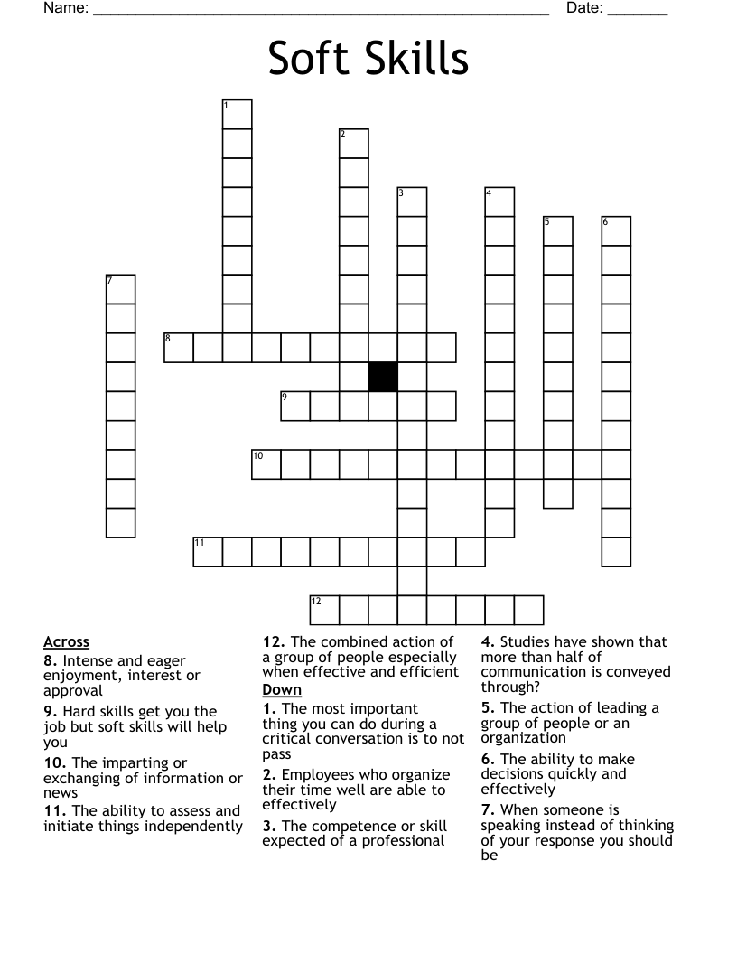 Soft Skills Crossword