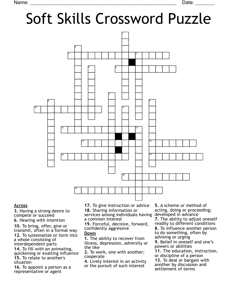 Soft Skills Crossword Puzzle
