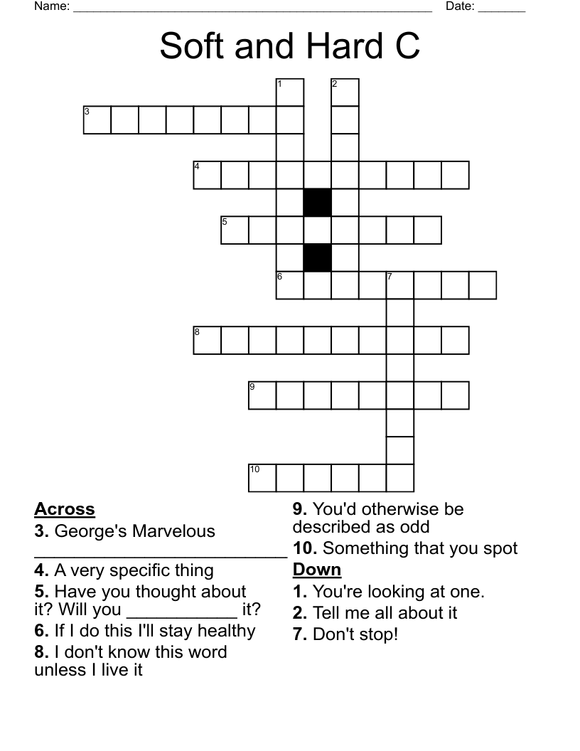 Soft and Hard C Crossword