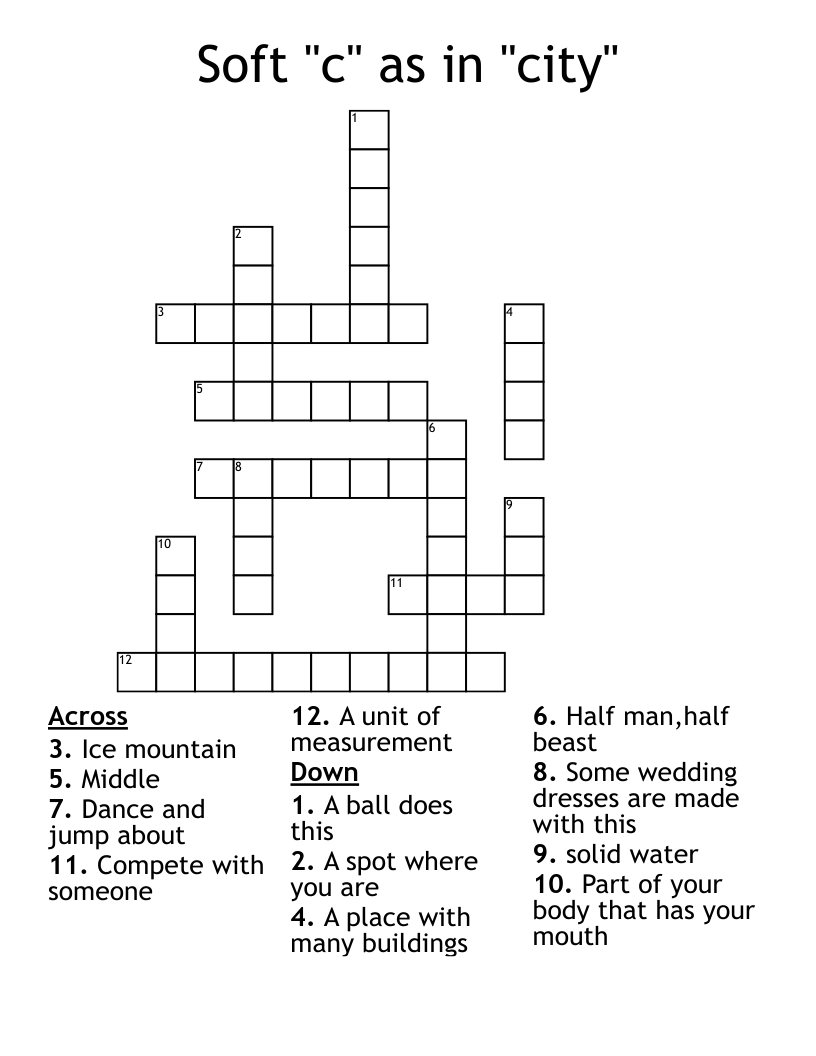 Soft "c" as in "city" Crossword