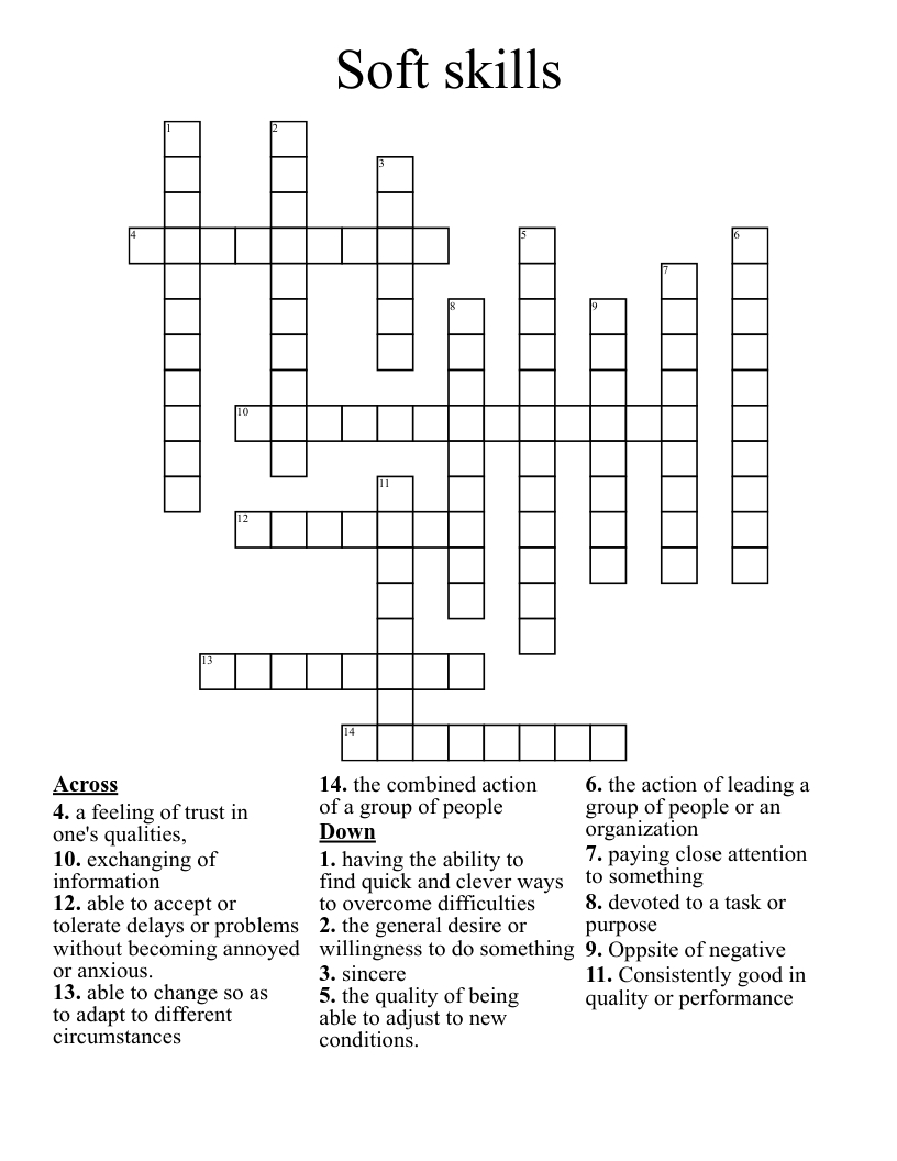 Soft skills Crossword