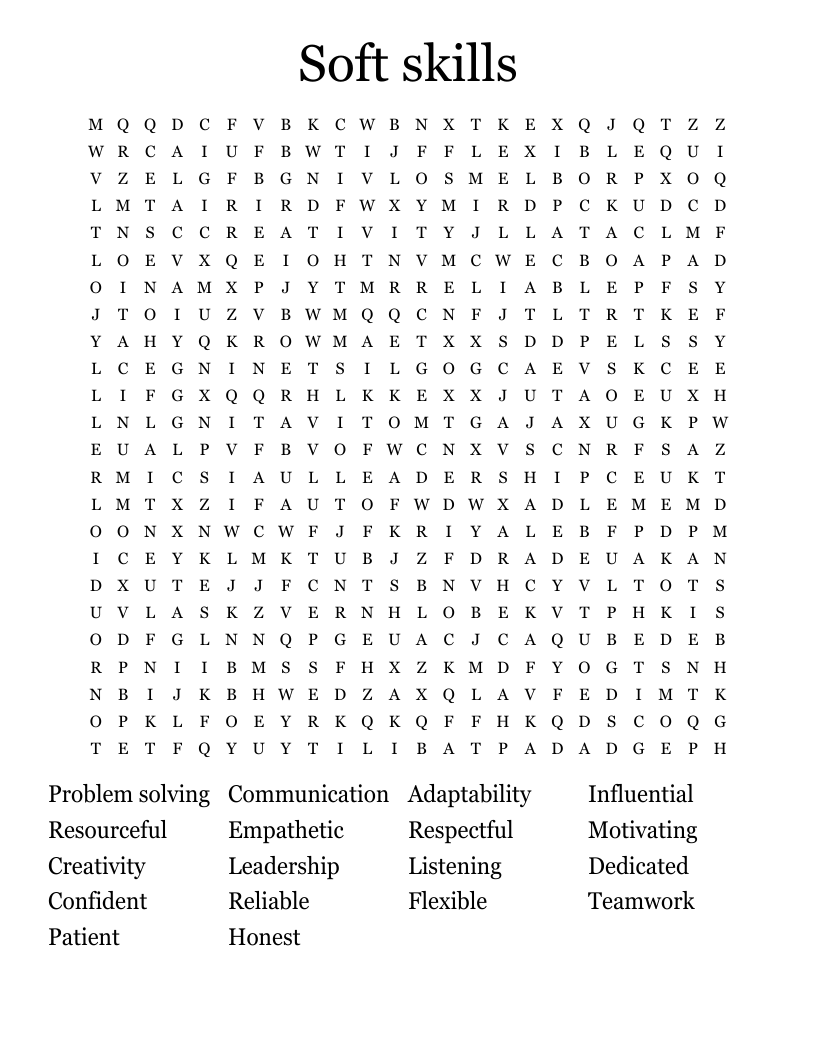 Soft skills Word Search