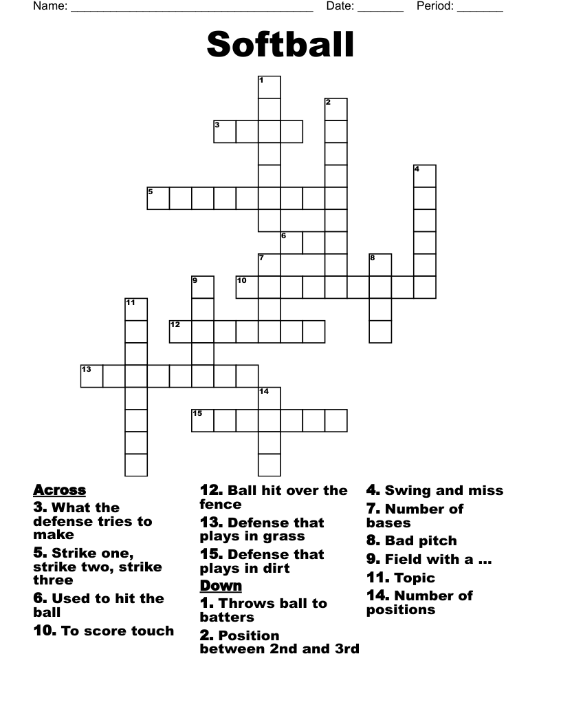 Softball Crossword