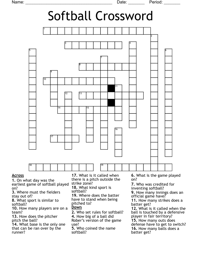 Softball Crossword
