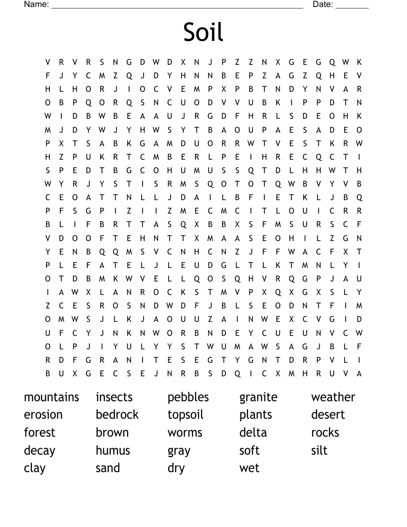 Soil Word Search