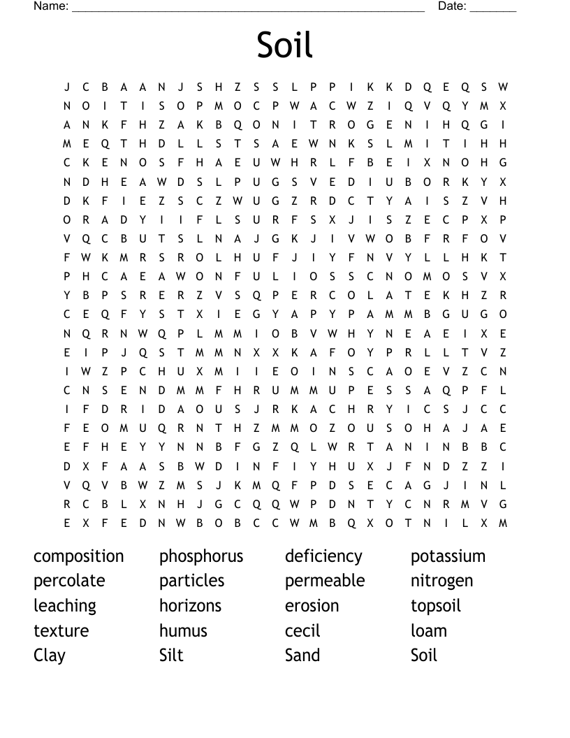 Soil Word Search
