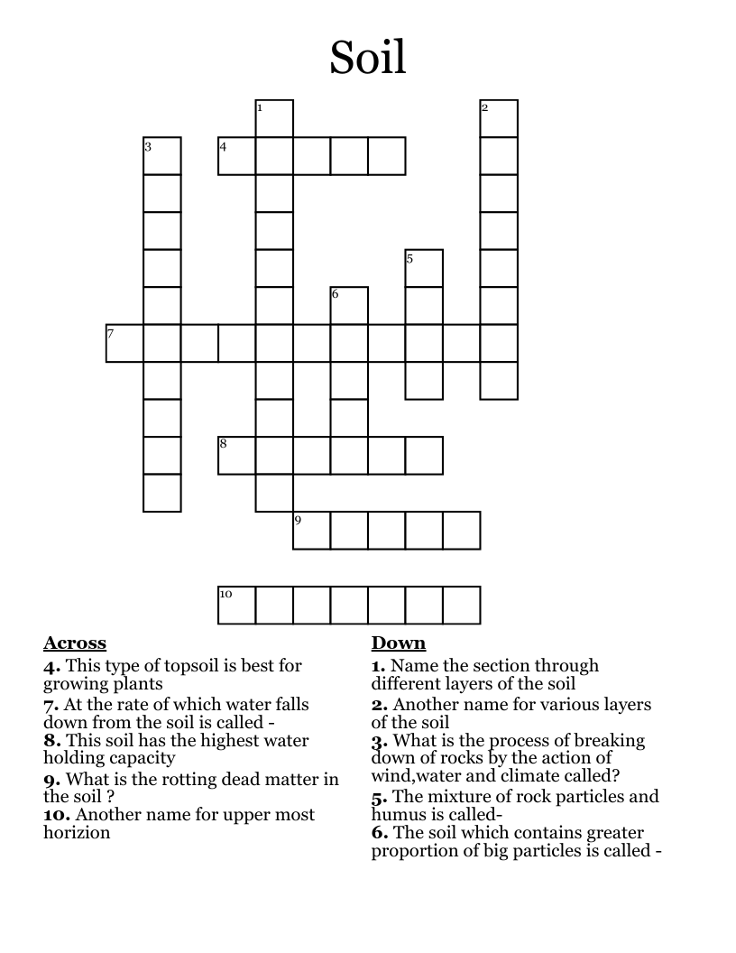 Soil Crossword