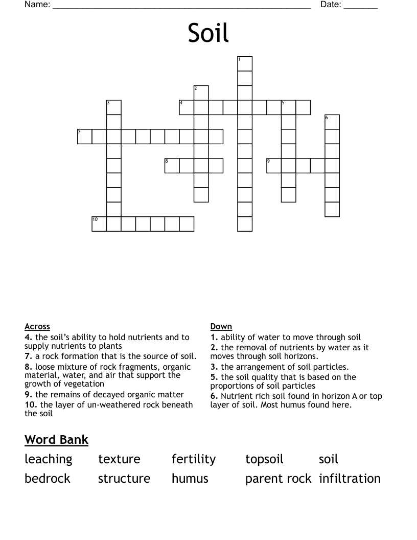 Soil Crossword