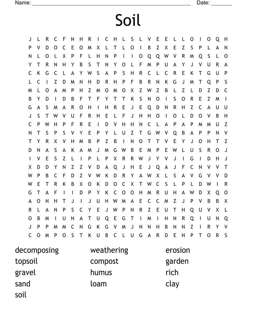 Soil Word Search