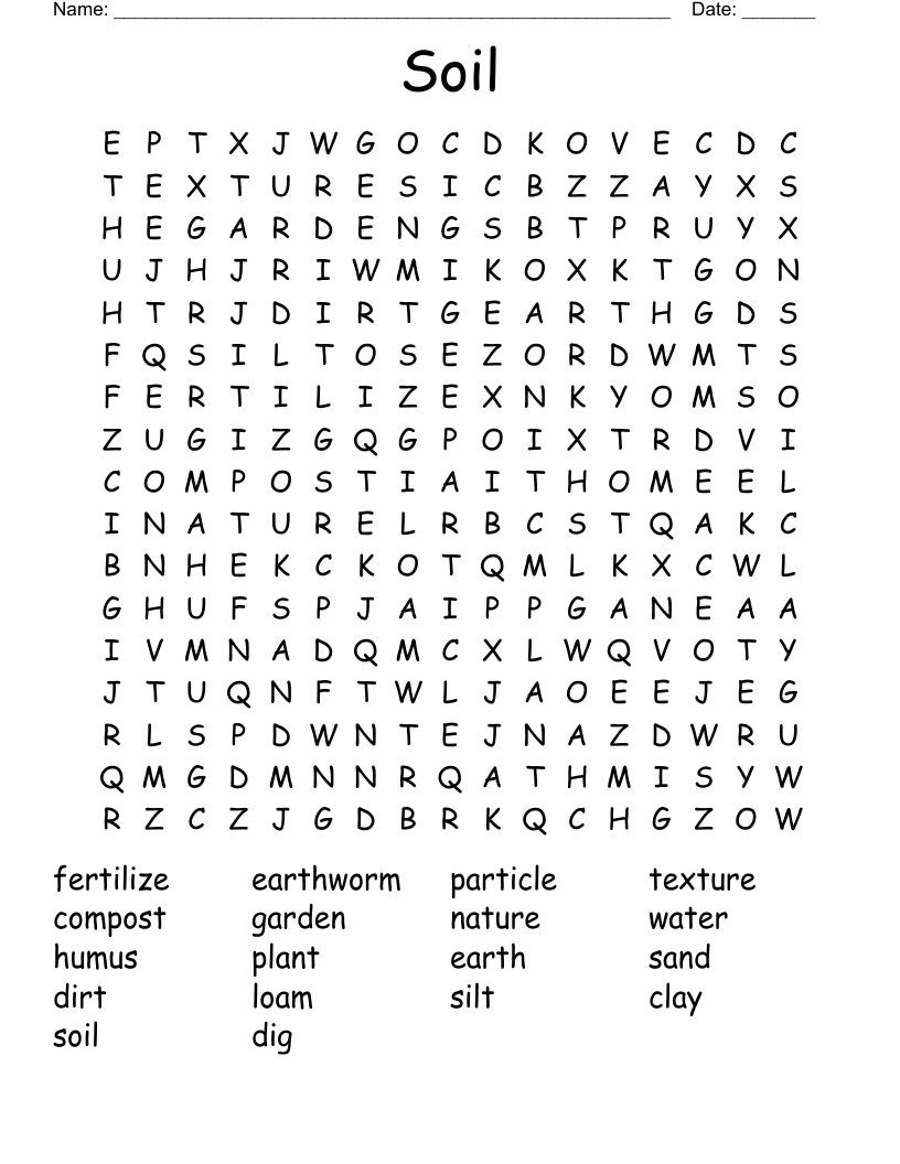 Soil Word Search
