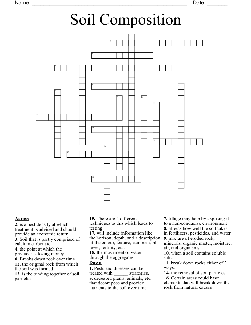 Soil Composition Crossword