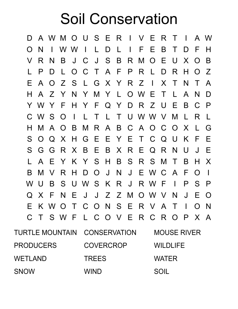 Soil Conservation Word Search