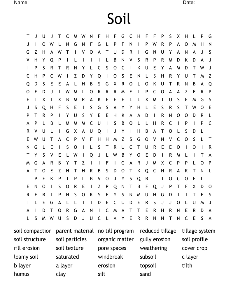 Soil  Word Search