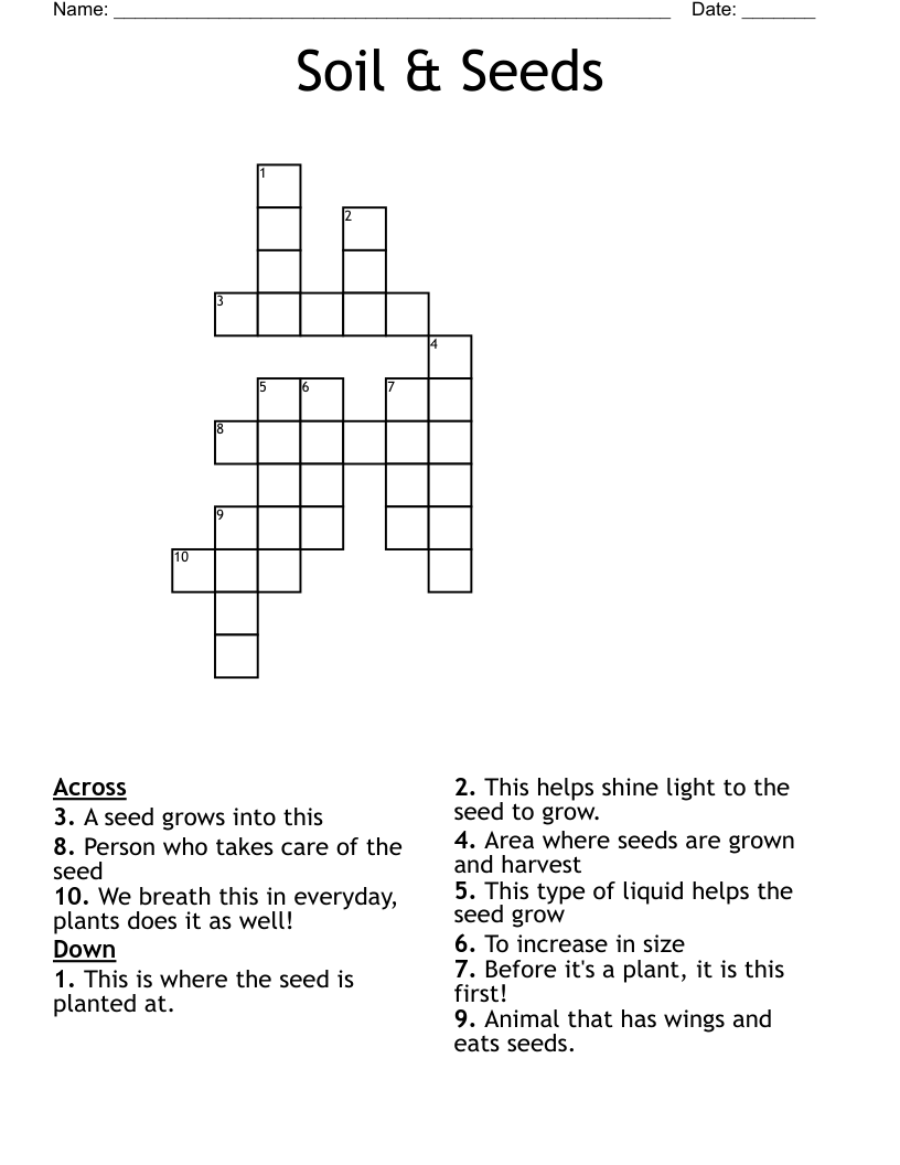 Soil & Seeds Crossword