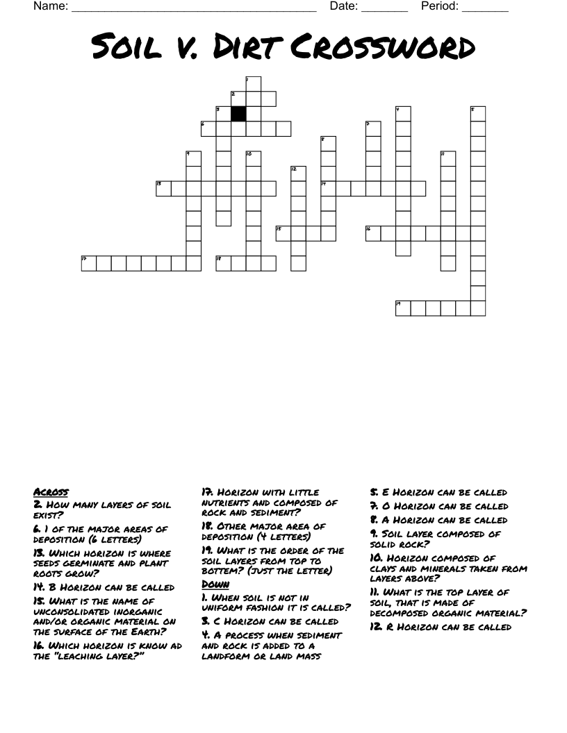 Soil v. Dirt Crossword 