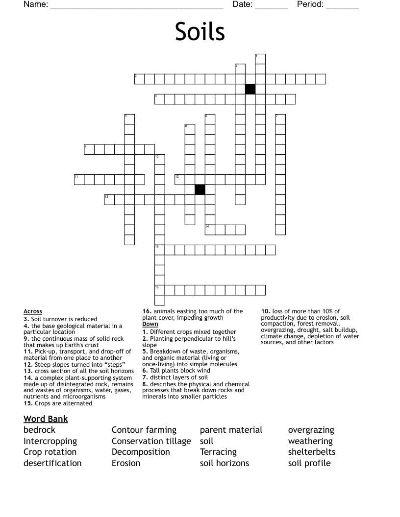Soils  Crossword