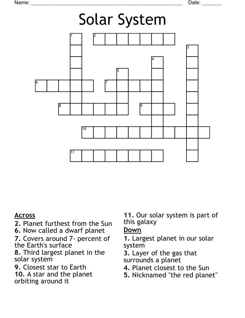 Solar System Crossword
