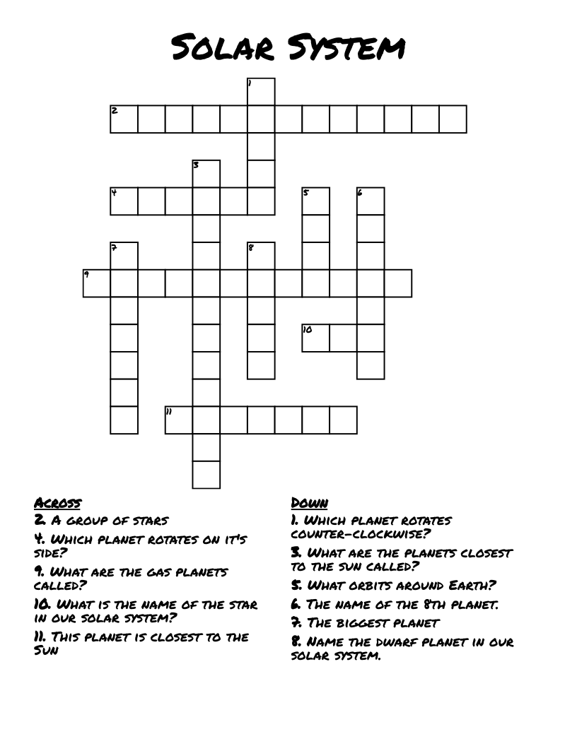 Solar System Crossword