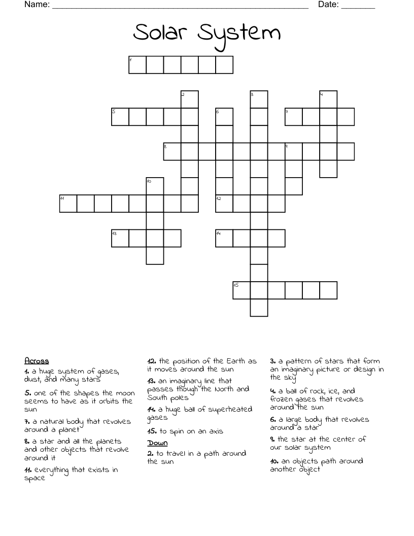Solar System Crossword