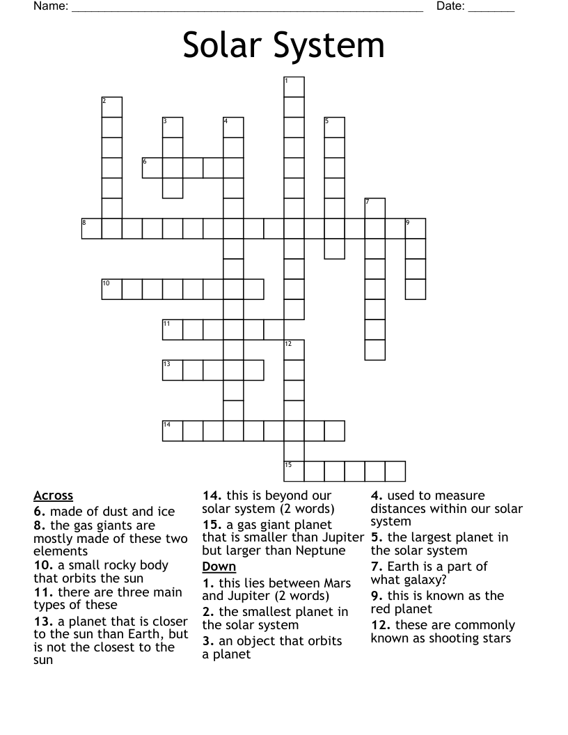Solar  System Crossword