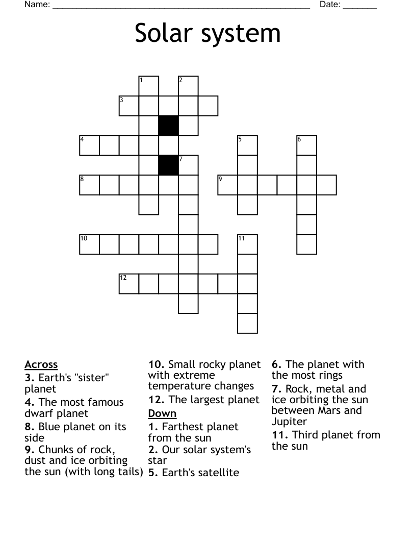 Solar system Crossword