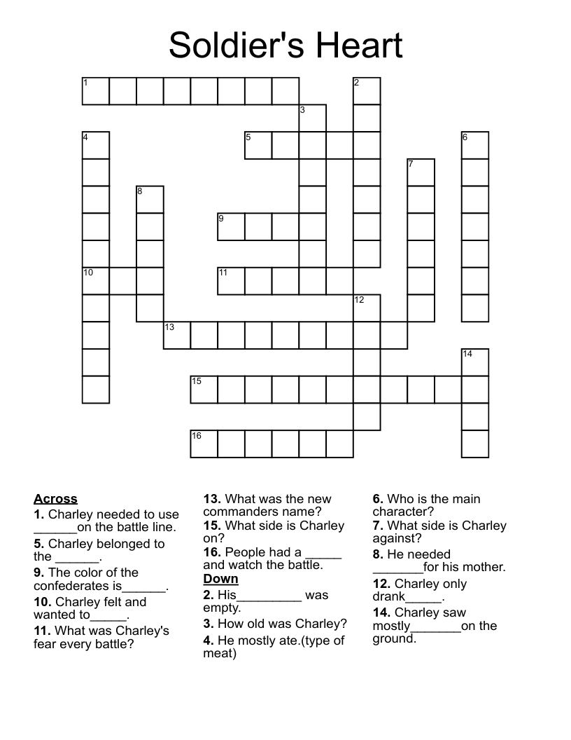 Soldier's Heart Crossword