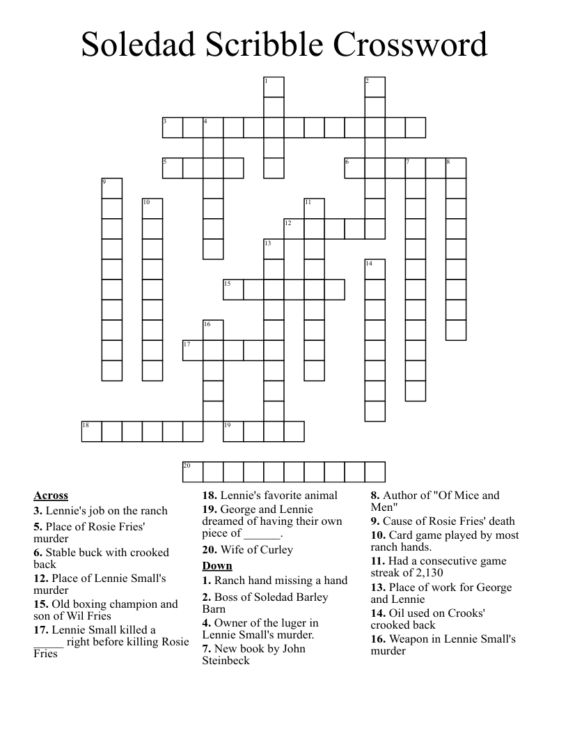 Soledad Scribble Crossword