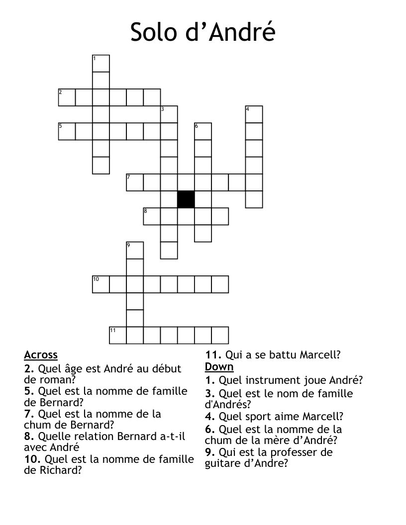 Solo d’André Crossword
