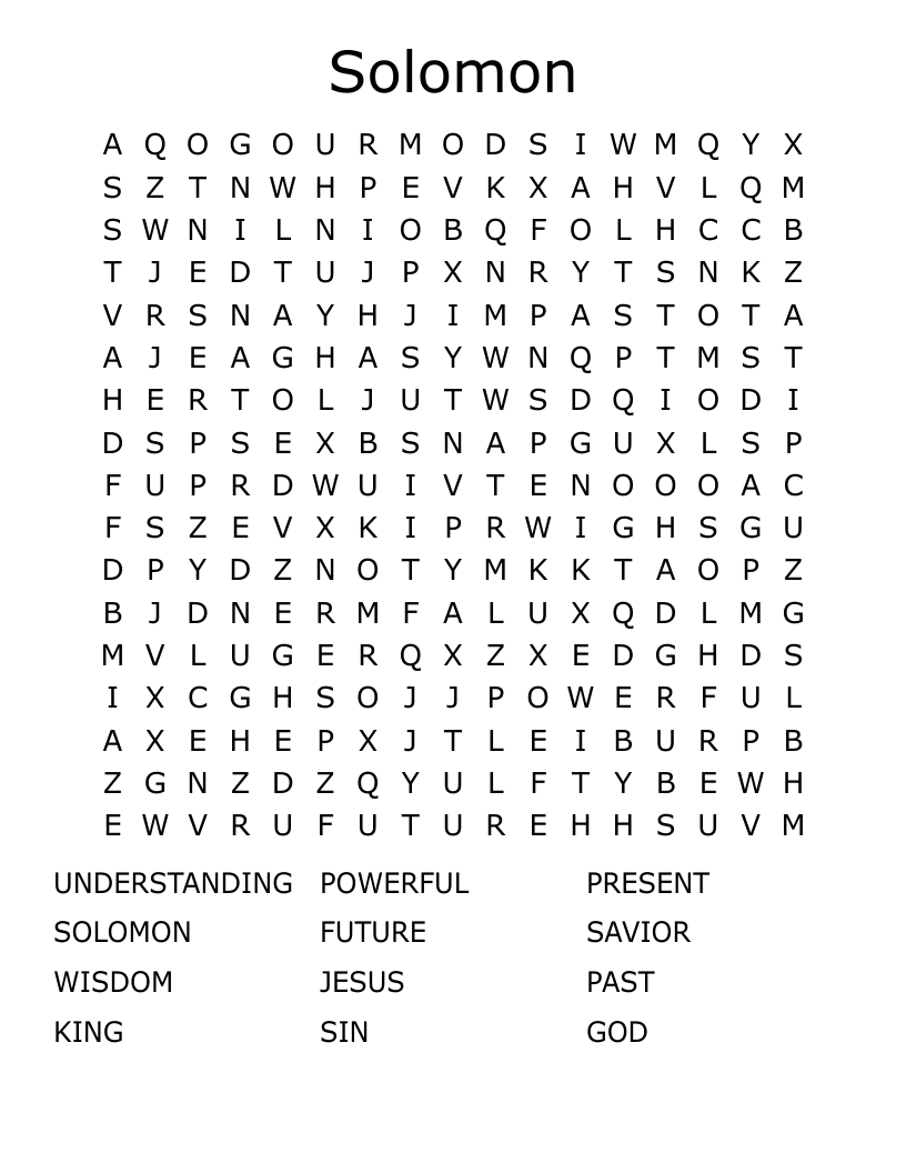 Solomon Word Search