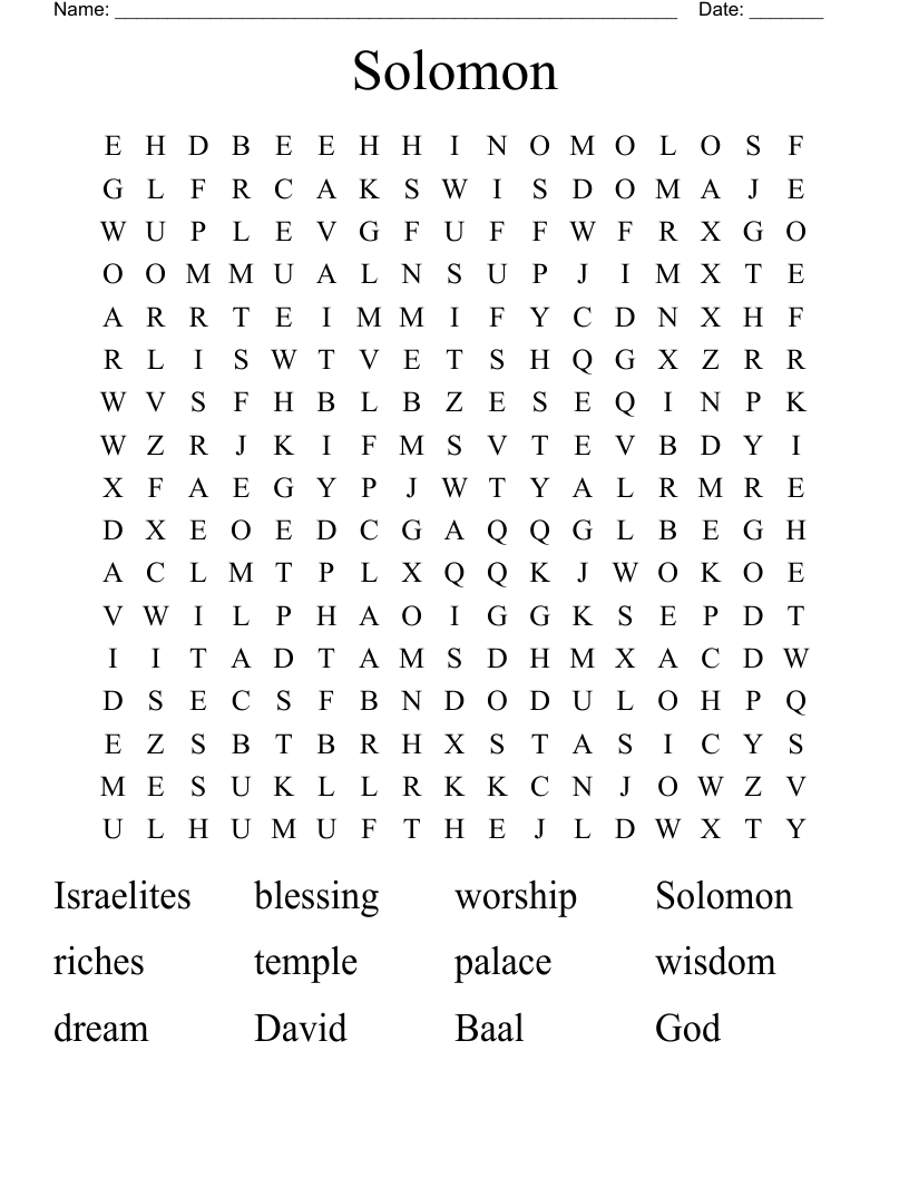 Solomon Word Search