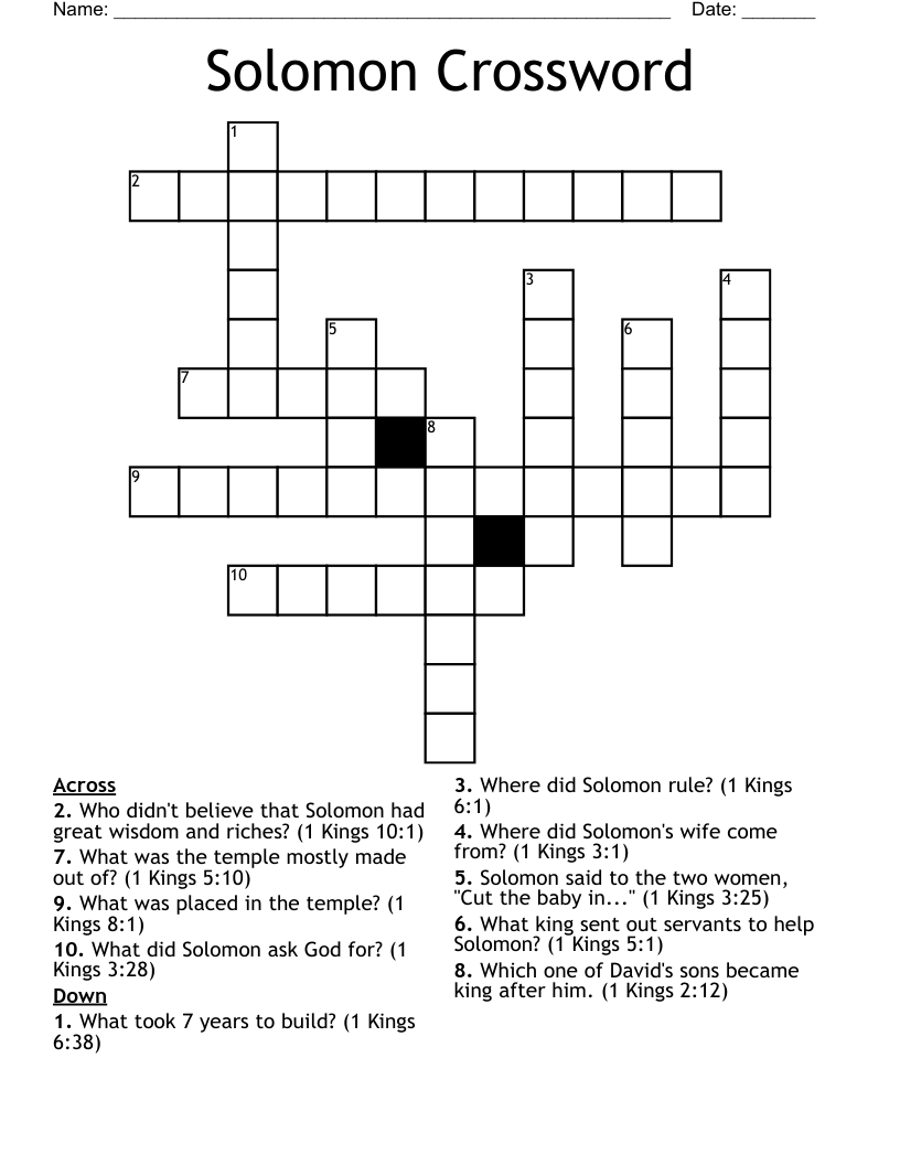 Solomon Crossword