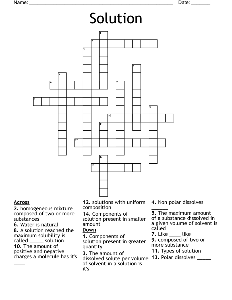 Solution Crossword
