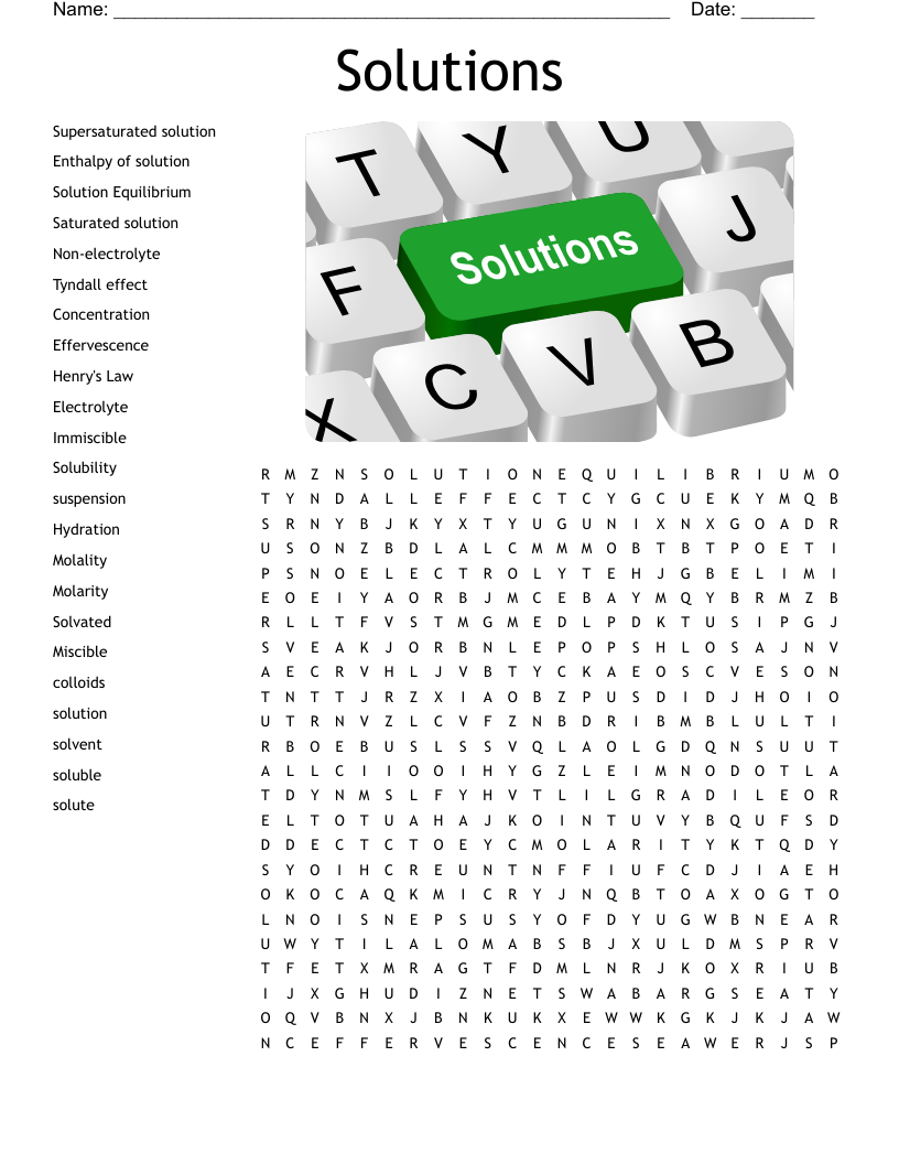 Solutions Word Search