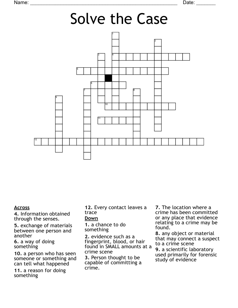 Solve the Case Crossword