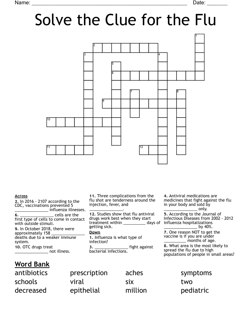 Solve the Clue for the Flu Crossword